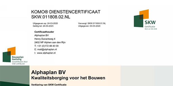 Het Definitieve Certificaat Wkb Is Binnen Alphaplan Adviseurs In Bouwen