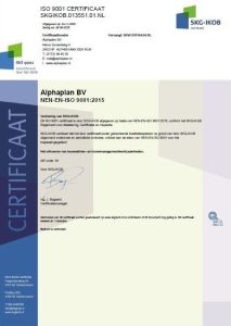 Certificaat NEN-EN- ISO 9001:2015